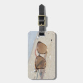 Zonnebrillen op het strand bagagelabel (Voorkant verticaal)