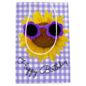 Zonnebrillen op zonnebloem Middelgrote Gift Bag Medium Cadeauzakje (Voorkant)