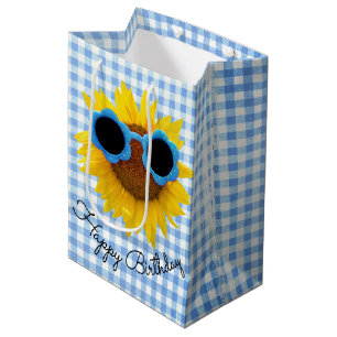 Zonnebrillen op zonnebloem Middelgrote Gift Bag Medium Cadeauzakje
