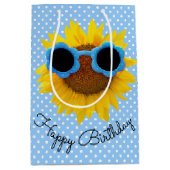 Zonnebrillen op zonnebloem Middelgrote Gift Bag Medium Cadeauzakje (Voorkant)