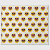 Zonnebrillen op zonnebloemen cadeaupapier (Vlak)