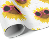 Zonnebrillen op zonnebloemen cadeaupapier (Rol Hoek)