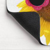 Zonnebrillen op zonnebloemen muismat (Hoek)