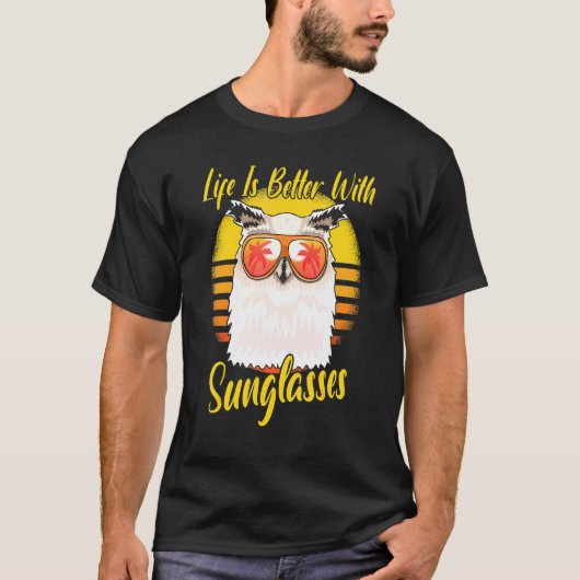 Zonnebrillen Retro Sunset Beach Vacking Owl T-shirt (Voorkant)