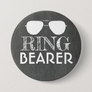 Zonnebrillen Ring Bearer Ring Security Wedding Ronde Button 7,6 Cm