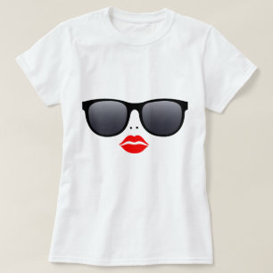 Zonnebrillen & Rode lips - T-shirt