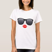 Zonnebrillen & Rode lips - T-shirt (Voorkant)