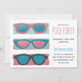 Zonnebrillen Trio Roze Uitnodiging (Voorkant)