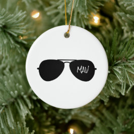 Zonnebrillen van Aviator Pilot INITIALEN MAV Vlieg Keramisch Ornament