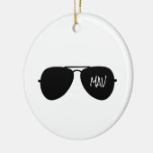 Zonnebrillen van Aviator Pilot INITIALEN MAV Vlieg Keramisch Ornament (Links)