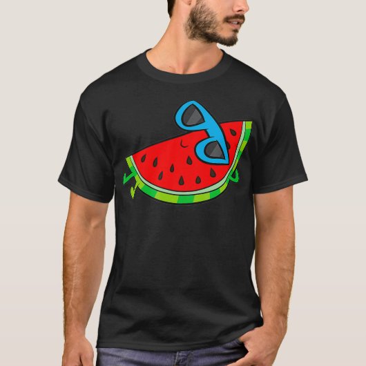Zonnebrillen voor de Cute Melon Summer Fruit op wa T-shirt (Voorkant)