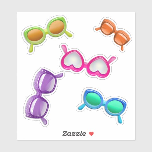 Zonnebrillen Zomer Zomffeestvieren Sticker (Vel)
