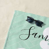 Zonnebrillen Zwart Witte Zebra Roze Flamingo Naam Strandlaken (In situ)