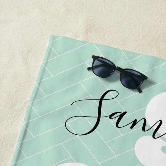 Zonnebrillen Zwart Witte Zebra Roze Flamingo Naam Strandlaken (In situ)