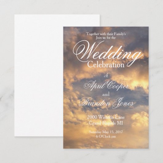 Zonnebruiloft Kaart (Voorkant / Achterkant)