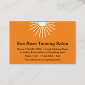 Zonnebruiningssalon of gezondheidsvoedselopslag visitekaartje (Voorkant)