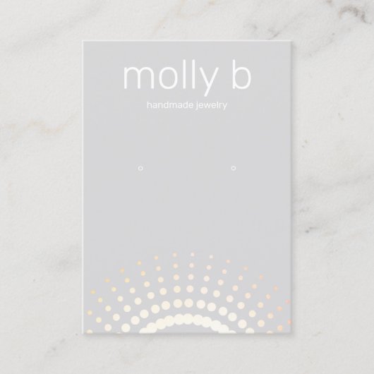 Zonneburst Gray Earring Jewelry Display Holder Visitekaartje (Voorkant)