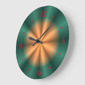 Zonneburst Oranje Geel Groen Ontwerp> Wandklok (Hoek)