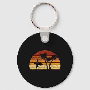 Zonnecadeau voor surfers en surfers uit het verled sleutelhanger