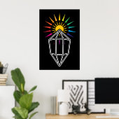zonnecatcher prisma geometrische kristal poster (Thuiskantoor)