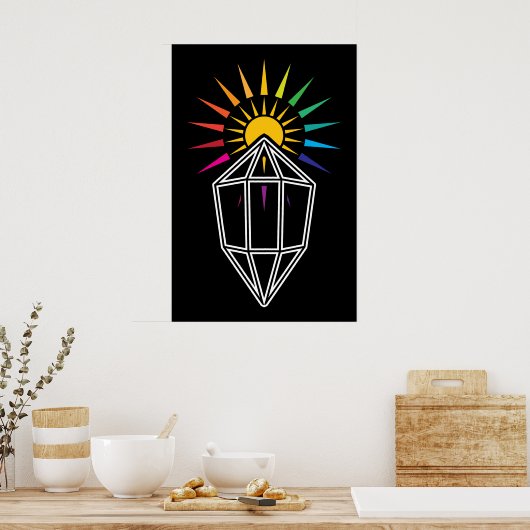 zonnecatcher prisma geometrische kristal poster (Keuken)