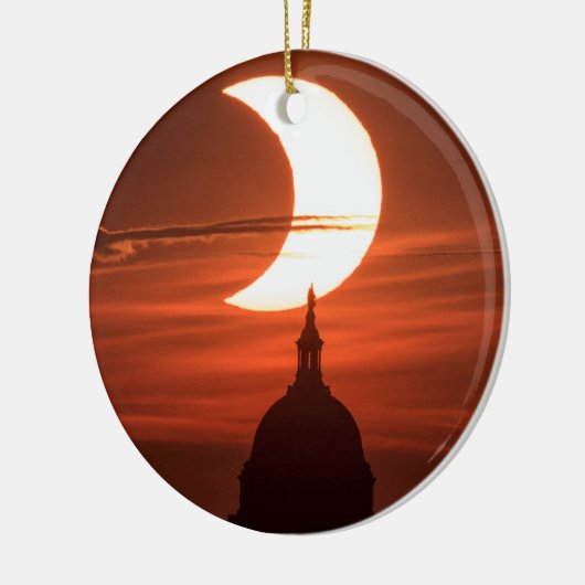 Zonneclipse 2021 keramisch ornament (Links)