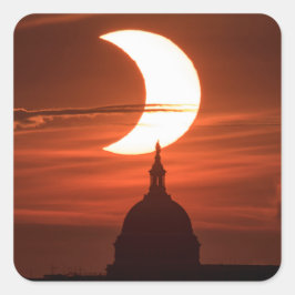 Zonneclipse 2021 vierkante sticker
