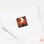 Zonneclipse 2021 vierkante sticker (Envelop)