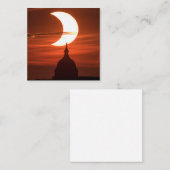 Zonneclipse 2021 vierkante visitekaartje (Voorkant / Achterkant)