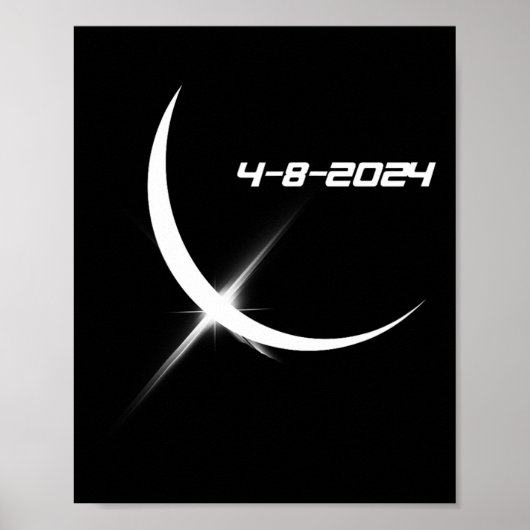 Zonneclipse 8 april 2024 poster (Voorkant)