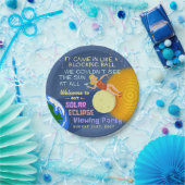 Zonneclipse Party Funny Retro Sun Viewing 2017 Papieren Bordje (Feest)