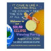 Zonneclipse Party Funny Retro Sun Viewing 2017 Perfect Poster (Voorkant)