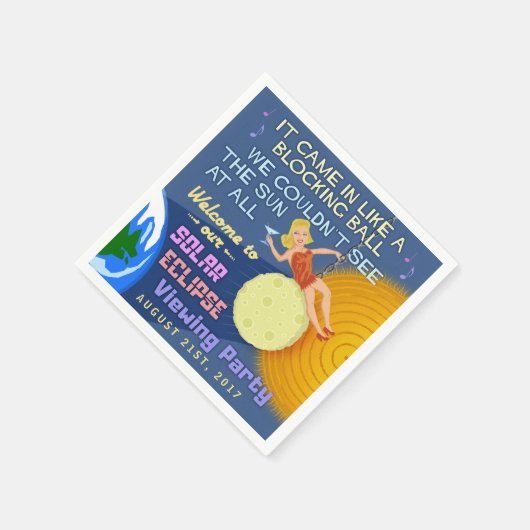 Zonneclipse Party Funny Retro Sun Viewing 2017 Servet (Hoek)