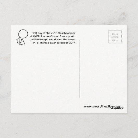 Zonneclipse van 2017 Briefkaart (Achterkant)