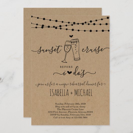 Zonnecruise voor ik het repetitief diner doe kaart (Voorkant / Achterkant)