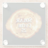 Zonnecyclus 25 Actieve zon Glazen Onderzetter (Achterkant)