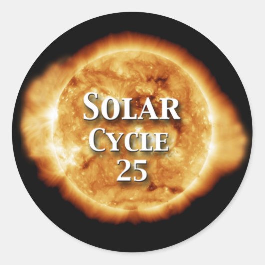 Zonnecyclus 25 Actieve zon Ronde Sticker (Voorkant)