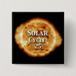 Zonnecyclus 25 Actieve zon Vierkante Button 5,1 Cm