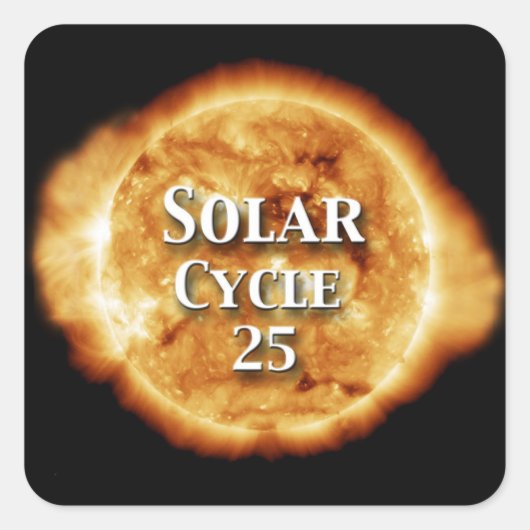 Zonnecyclus 25 Actieve zon Vierkante Sticker (Voorkant)