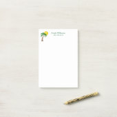 Zonnedag bij de Beach Palm Tree Custom Wording Post-it® Notes (Op bureau)