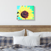Zonnedag, een zonnebloem canvas afdruk (Insitu (Slaapkamer))