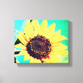 Zonnedag, een zonnebloem canvas afdruk