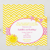 Zonnedag eerste verjaardag Uitnodigingen (Voorkant / Achterkant)