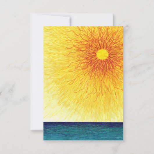 Zonnedag handgetrokken wenskaart (Achterkant)