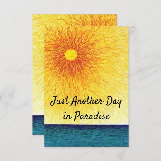 Zonnedag handgetrokken wenskaart (Voorkant / Achterkant)