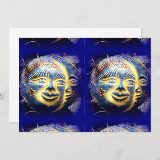 zonnedag / maangezicht uitnodiging (Voorkant / Achterkant)