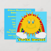 Zonnedag regenboogfeest kaart (Voorkant / Achterkant)