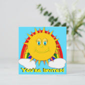 Zonnedag regenboogfeest kaart (Staand voorkant)