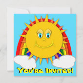 Zonnedag regenboogfeest kaart (Voorkant)