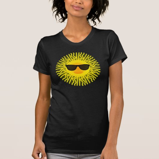 Zonnedag Sun Rays Tropical Summer Beach Theme Blu T-shirt (Voorkant)